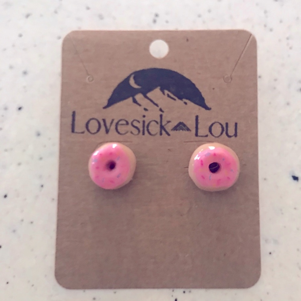Adorable Handmade Polymer Donut Earrings - Picture 3 of 8